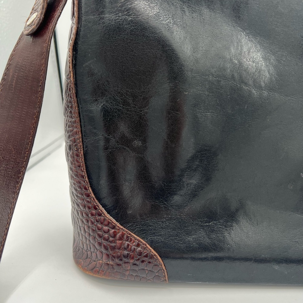 Vintage Brahmin Black and Brown Leather Shoulder Bag - Picture 2 of 10